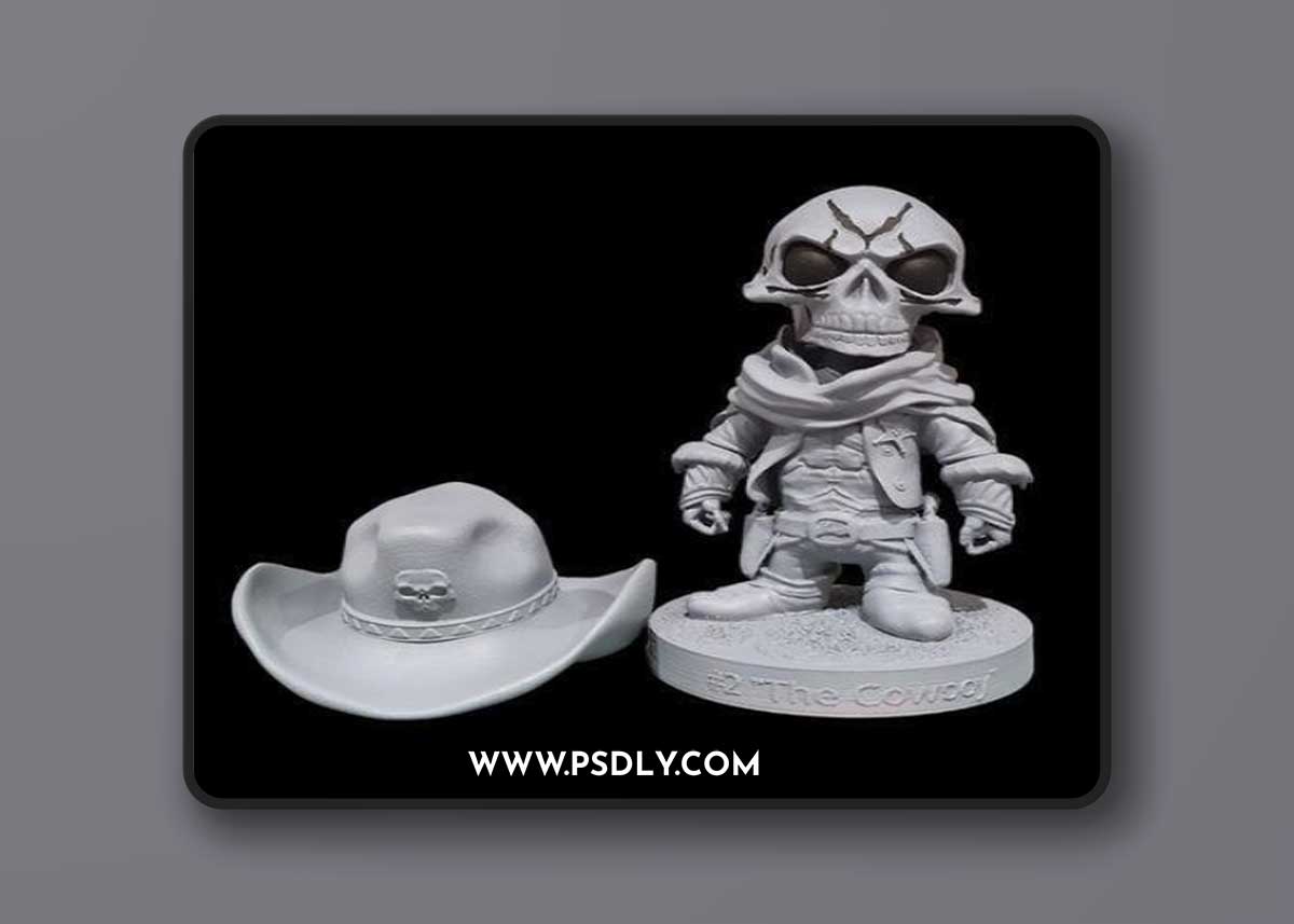 Skullpture 2 the Cowboy – 3D Print Model