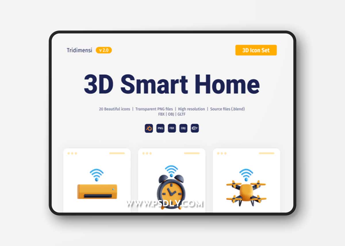 Smart Home 3D Icon Set Ui8.net