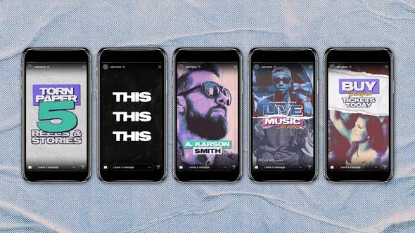 Videohive Torn Paper Instagram Stories 45987715