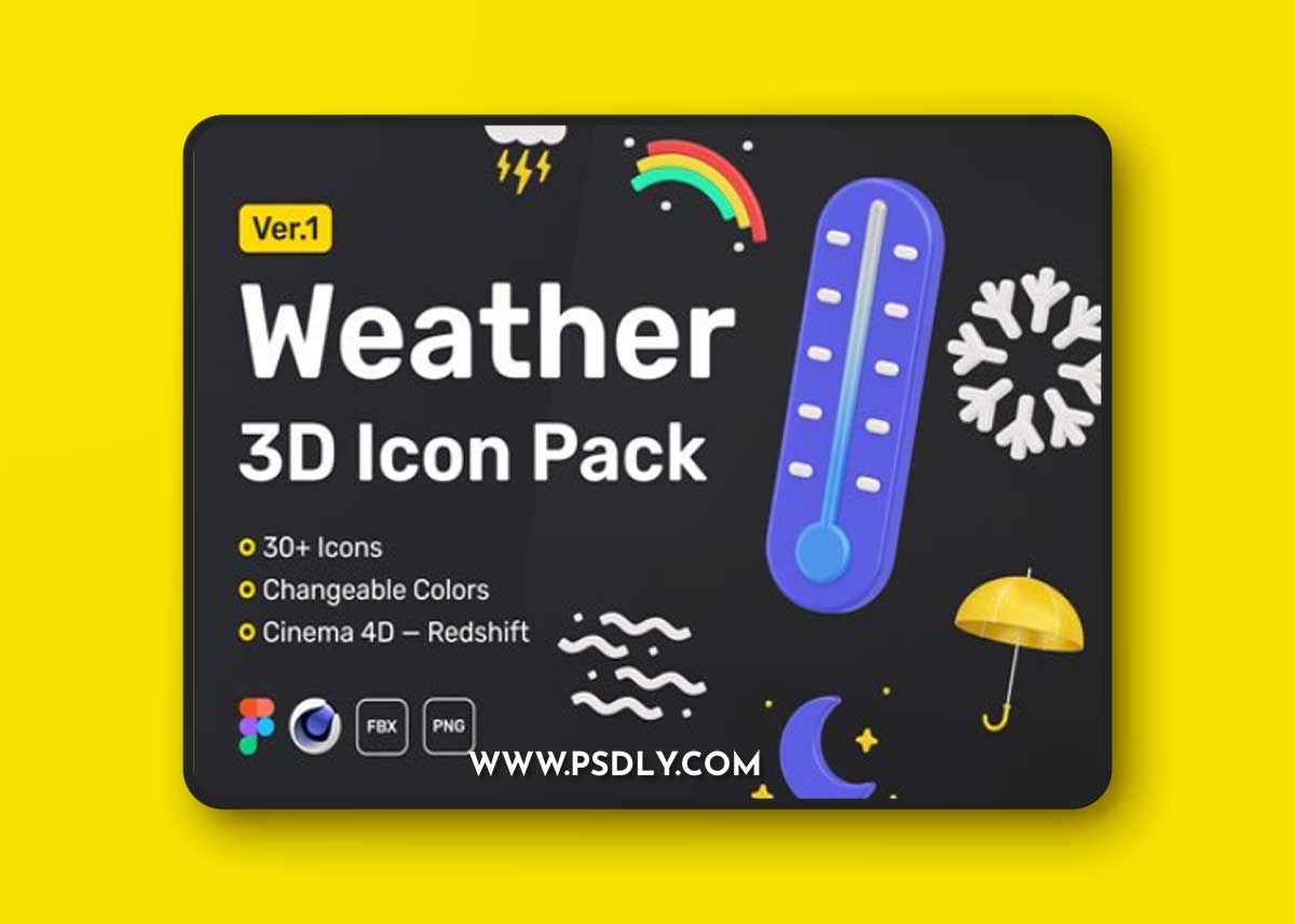 Weather 3D Icon Set