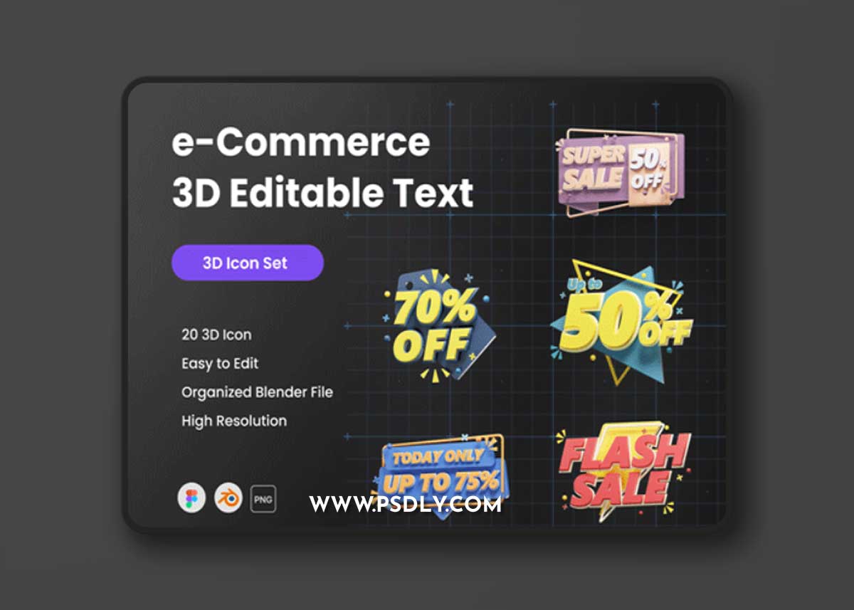 e-Commerce 3D Editable Text Ui8.net