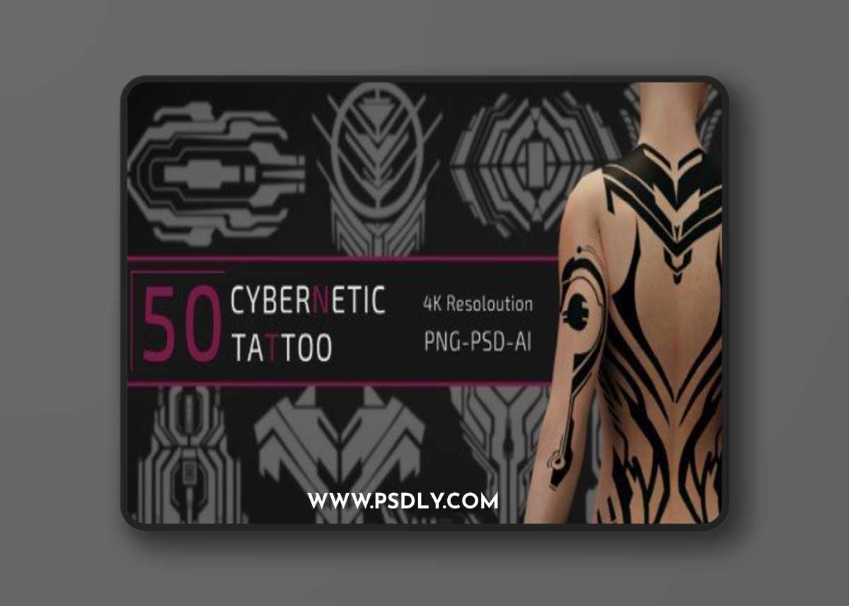 Artstation - 50 CYBERNETIC TATTOO