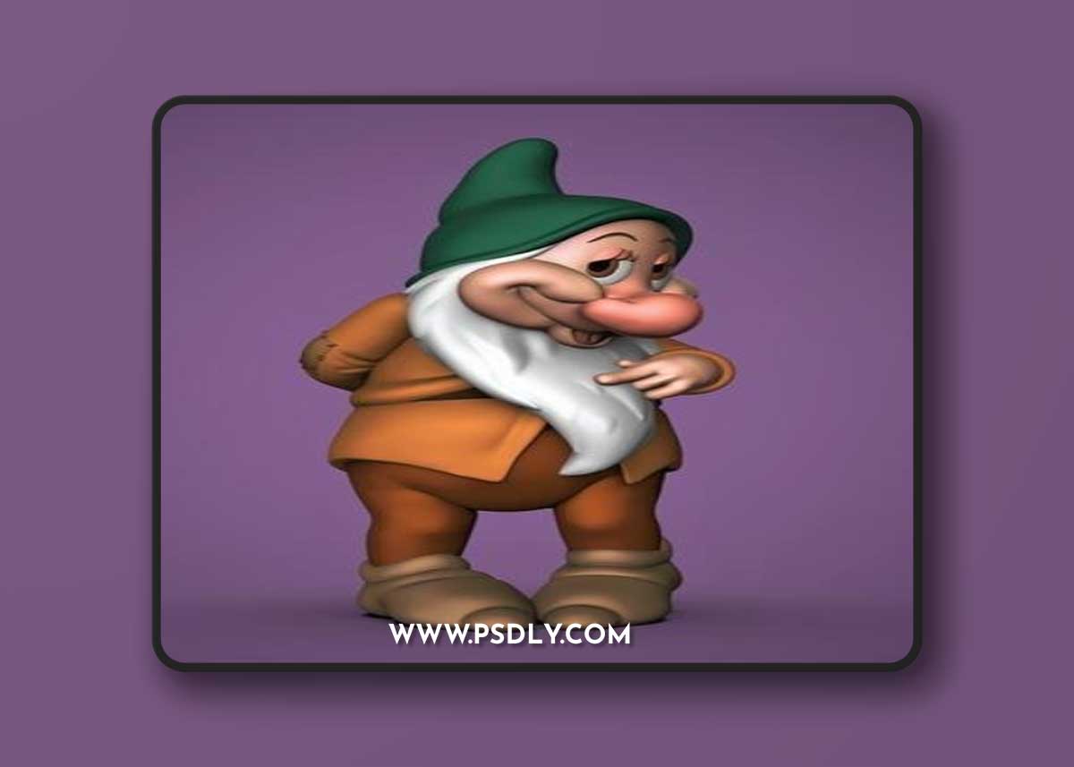 Bashful Dwarf and Sprinkles and Ariel Bust – 3D Print Model
