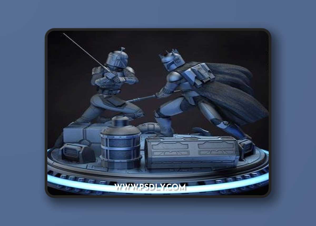 Bo Katan and Moff Gideon Diorama Base - Star Wars – 3D Print Model