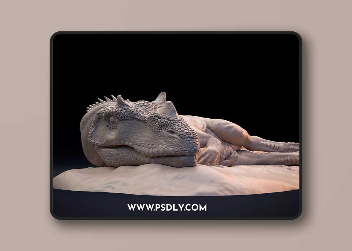 Ceratosaurus sleeping - dinosaur carnivore – 3D Print Model