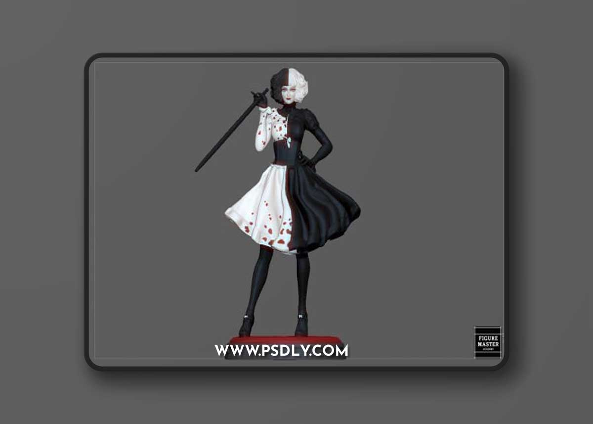 Cruella Emma Stone Disney Movie Girl Character Fashion – 3D Print Model