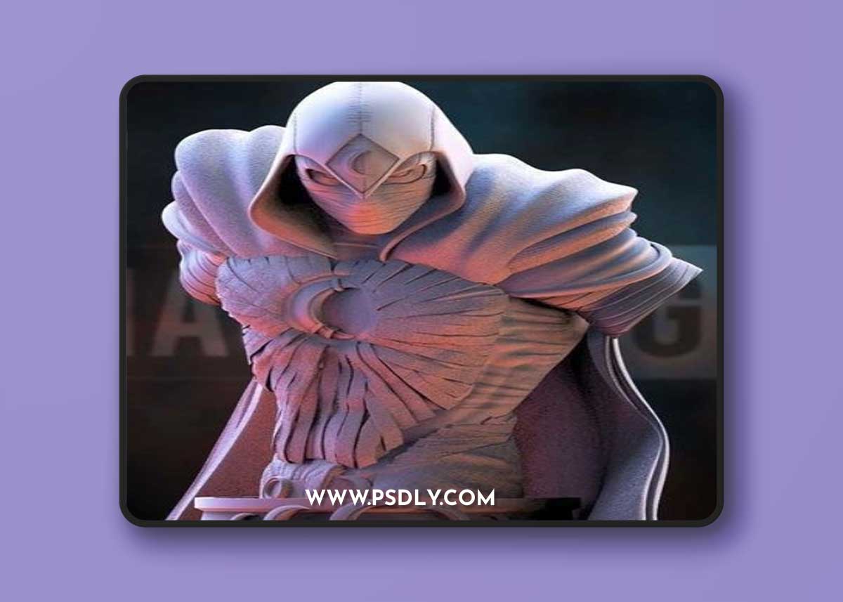 Fan Art Moon Knight Bust – 3D Print Model