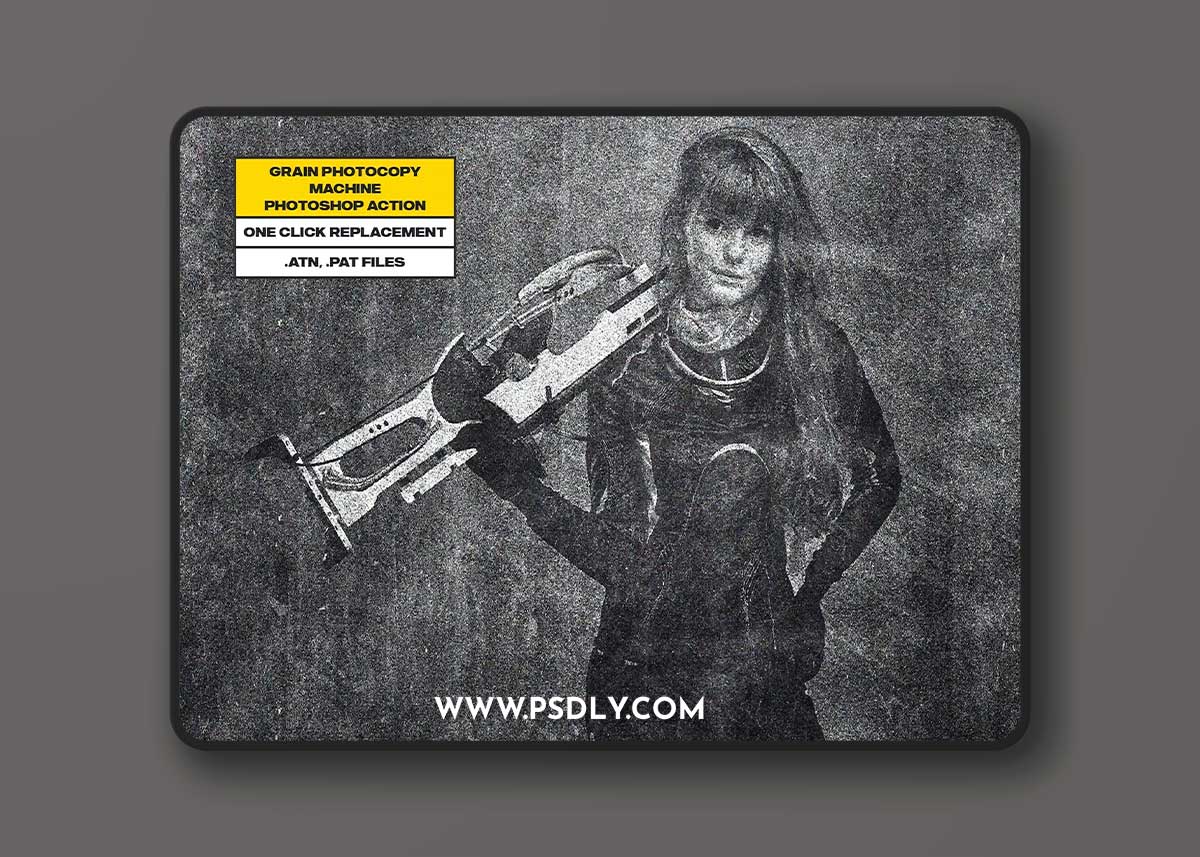 Grain Photocopy Machine Photoshop Action 7WFNM2M