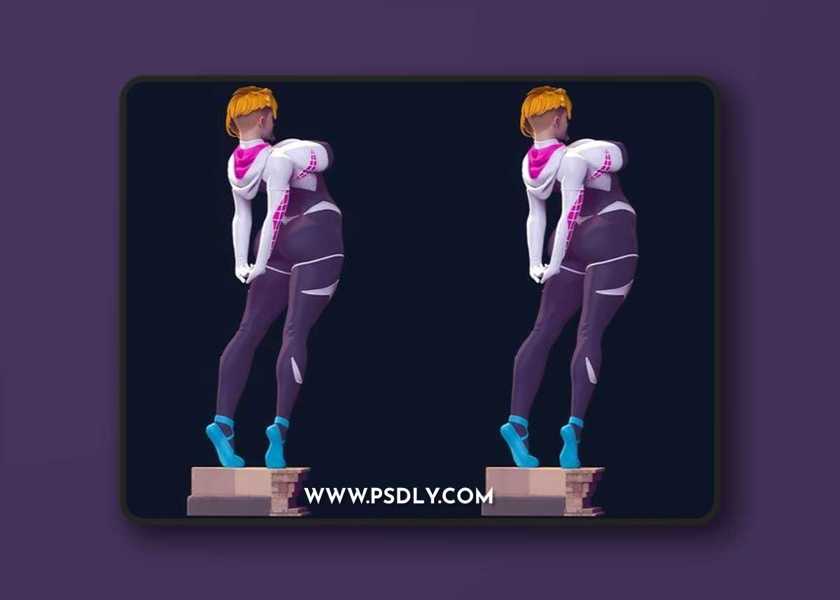 Gwen Stacy Thicc Stretching Spiderman 4 Variations – 3D Print Model