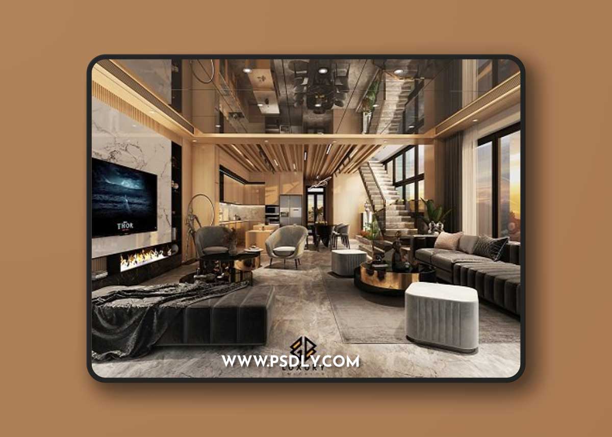 Living Room - Kitchen Interior By Tang Hoang Ha