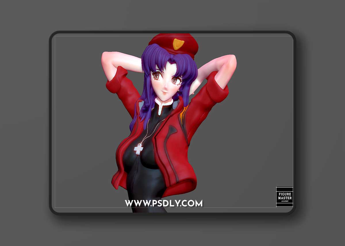 Misato Katsuragi Uniform Evangelion Anime Sexy Girl – 3D Print Model