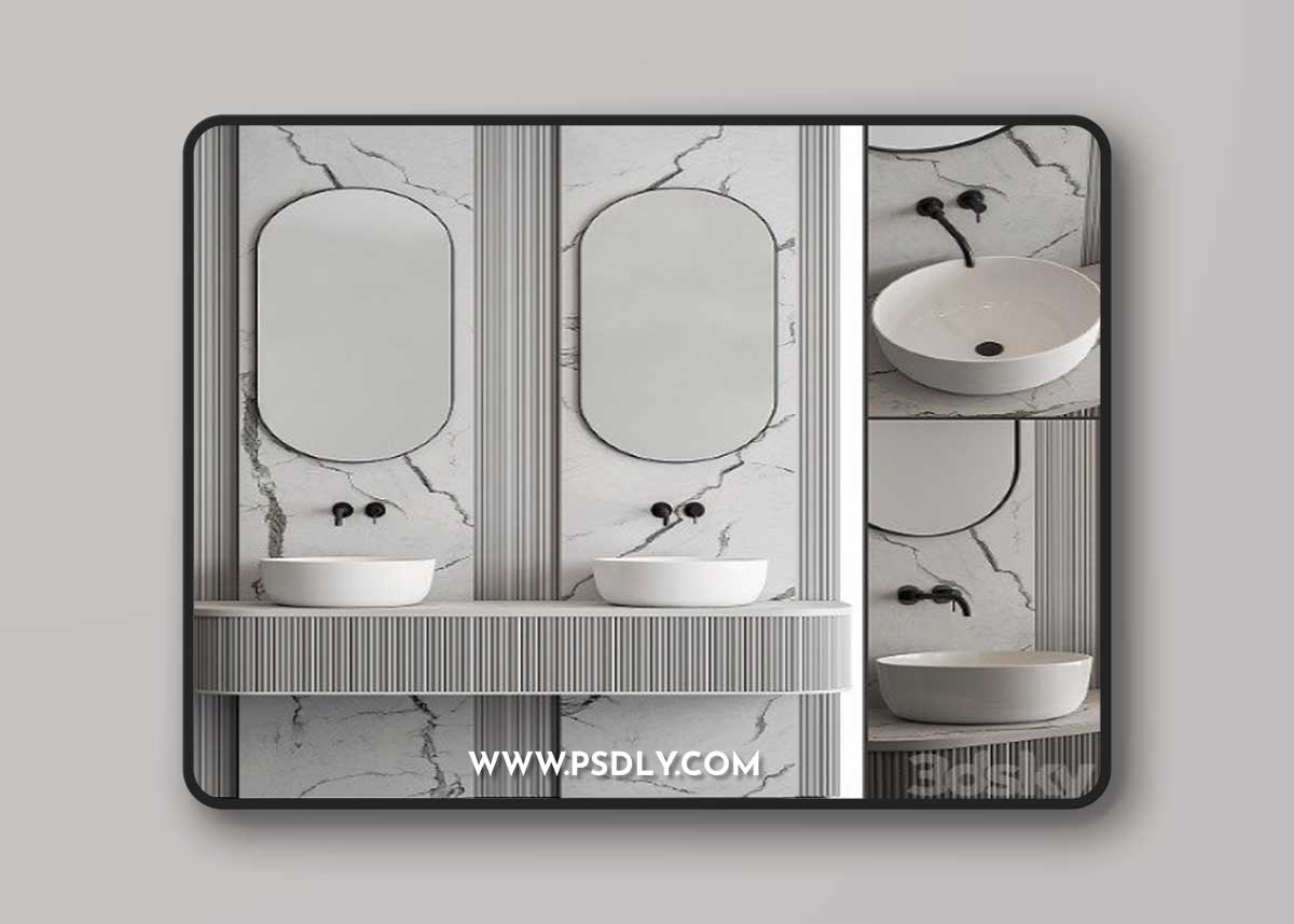 Pro 3DSky - Bathroom Set Stone Wall Set 47