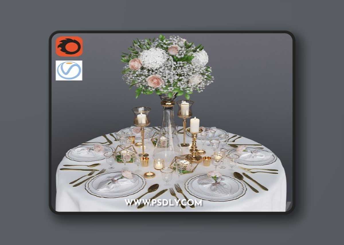 Pro 3DSky - Wedding table setting 1