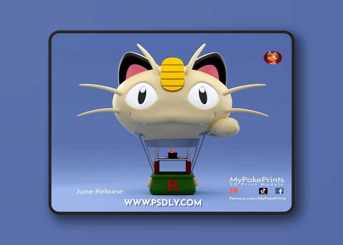 Quagsire and Magikarp and Team rocket balloon – 3D Print Model