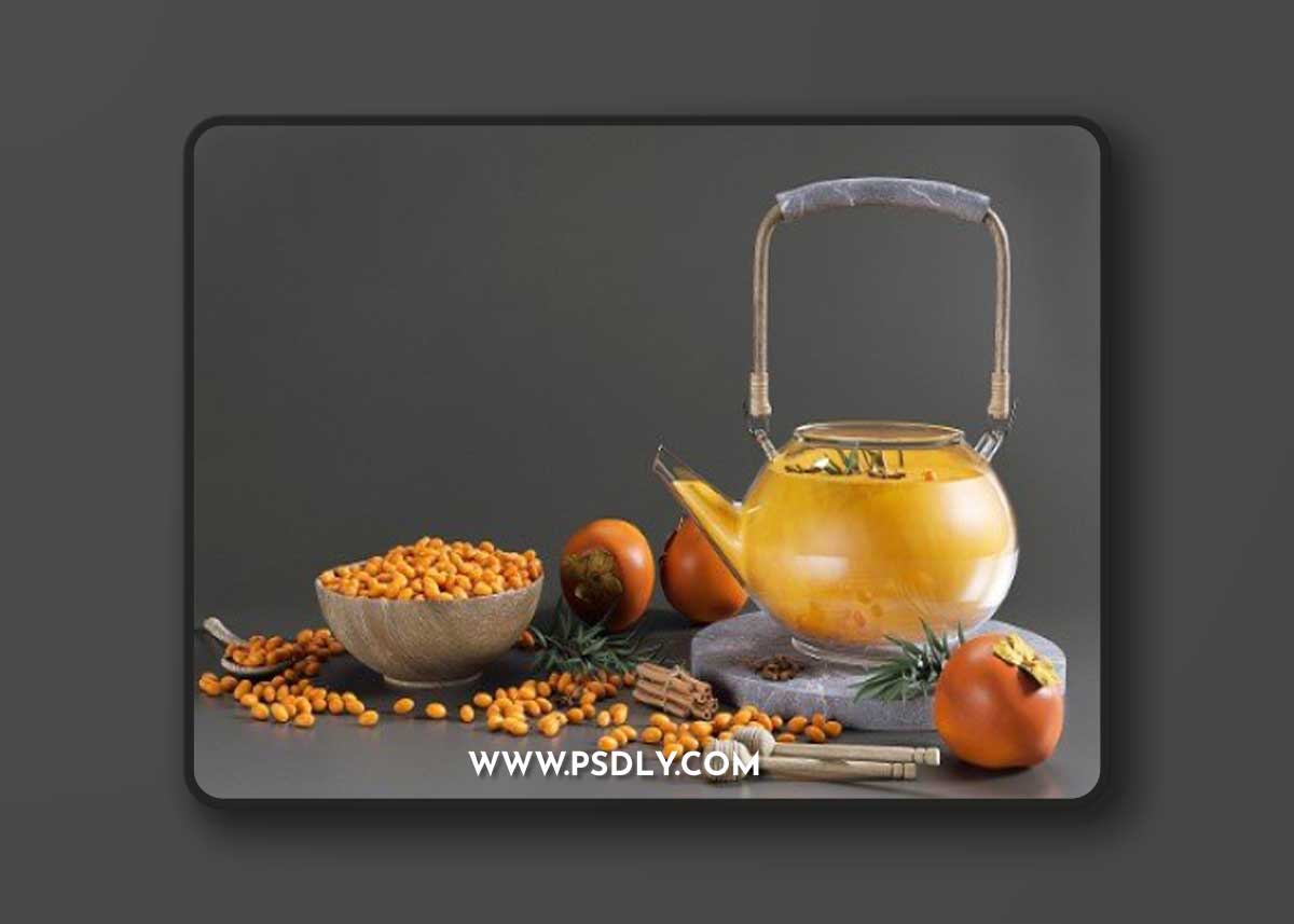 Tea Set with sea buckthorn and persimmon