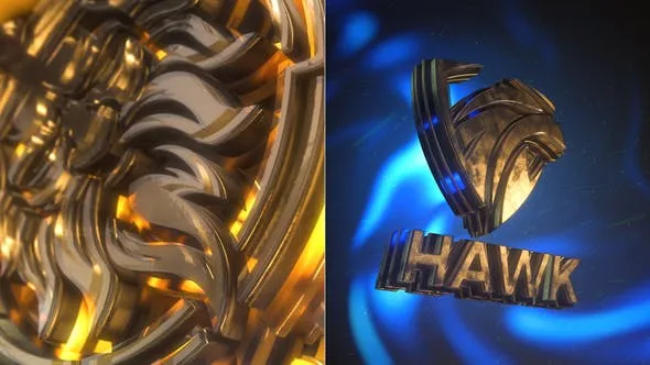 Videohive 3D Gold & Glass Logo Intro 46668076