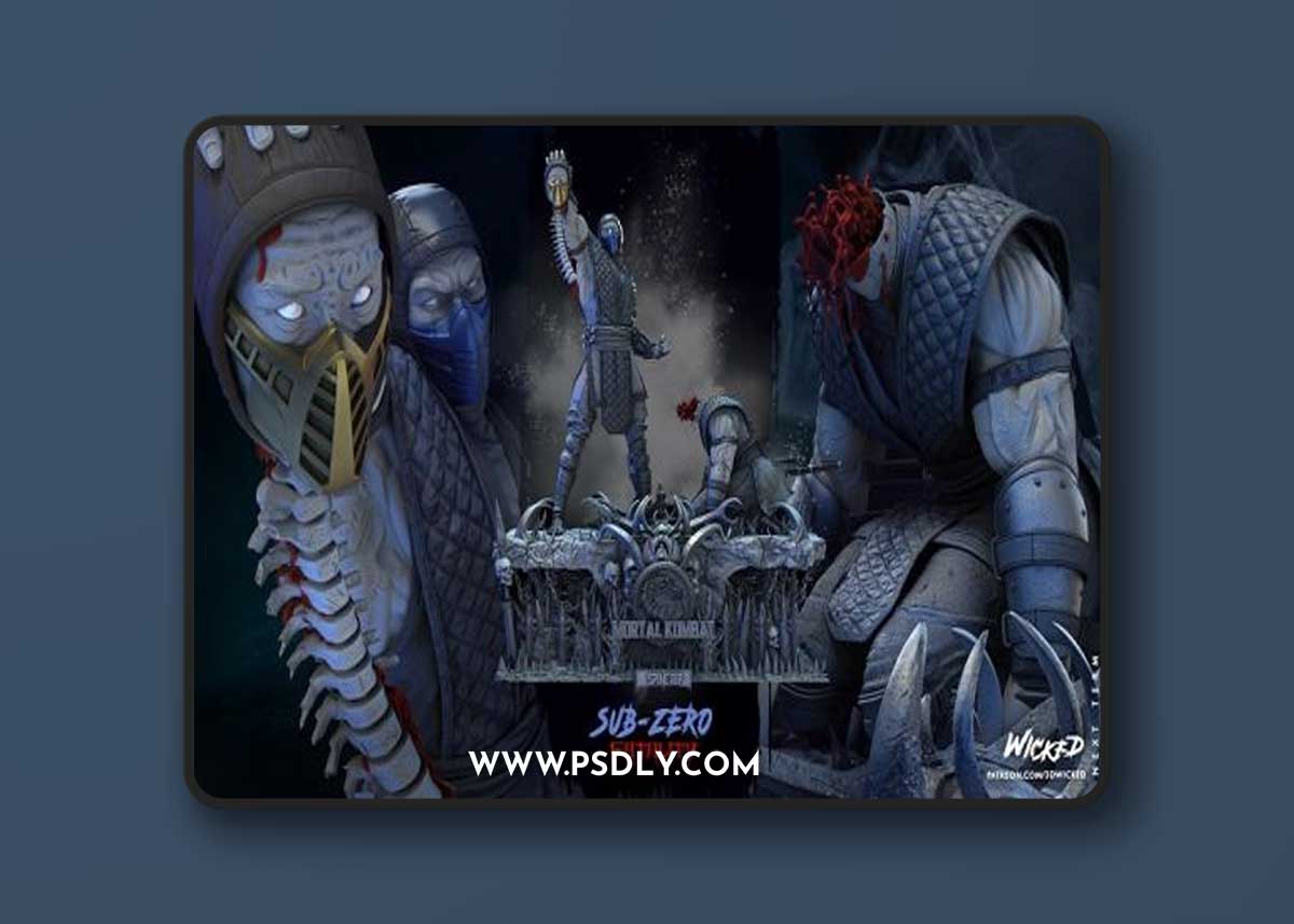 WICKED - Sub Zero and Scorpion Diorama SPINE RIP Sculpture – 3D Print Model