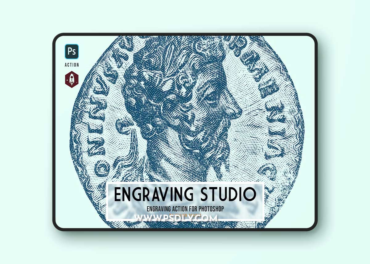 Engraving Studio Hatching Effect Action UL963JU