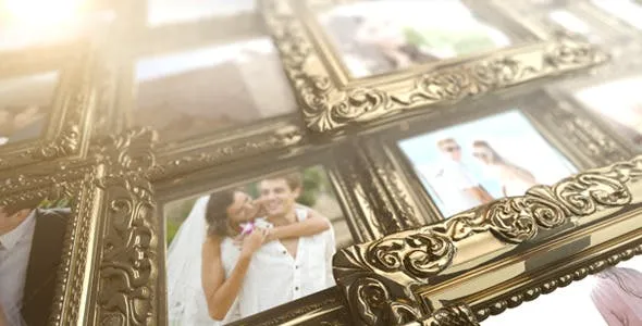 Videohive Slideshow Glossy Gold Vintage Frames 7616685