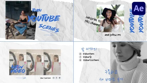 Videohive Torn Paper Social Media Slides for After Effects 47406994