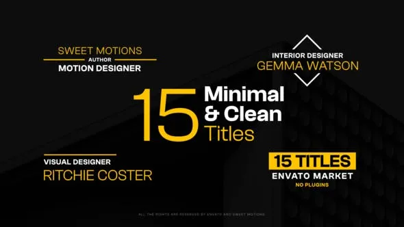 Videohive 15 Minimal and Clean Titles 46492105