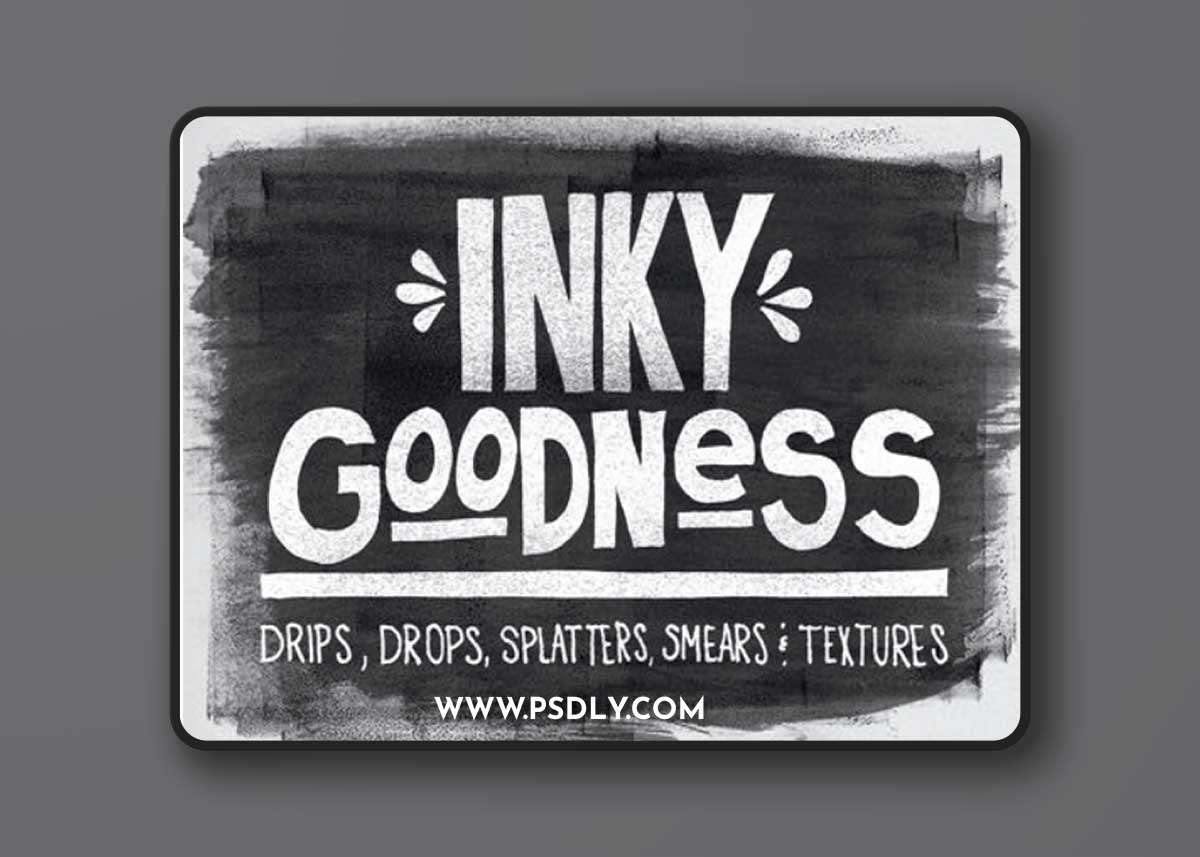 Inky Goodness Brushes for Photoshop & Illustrator + Textures