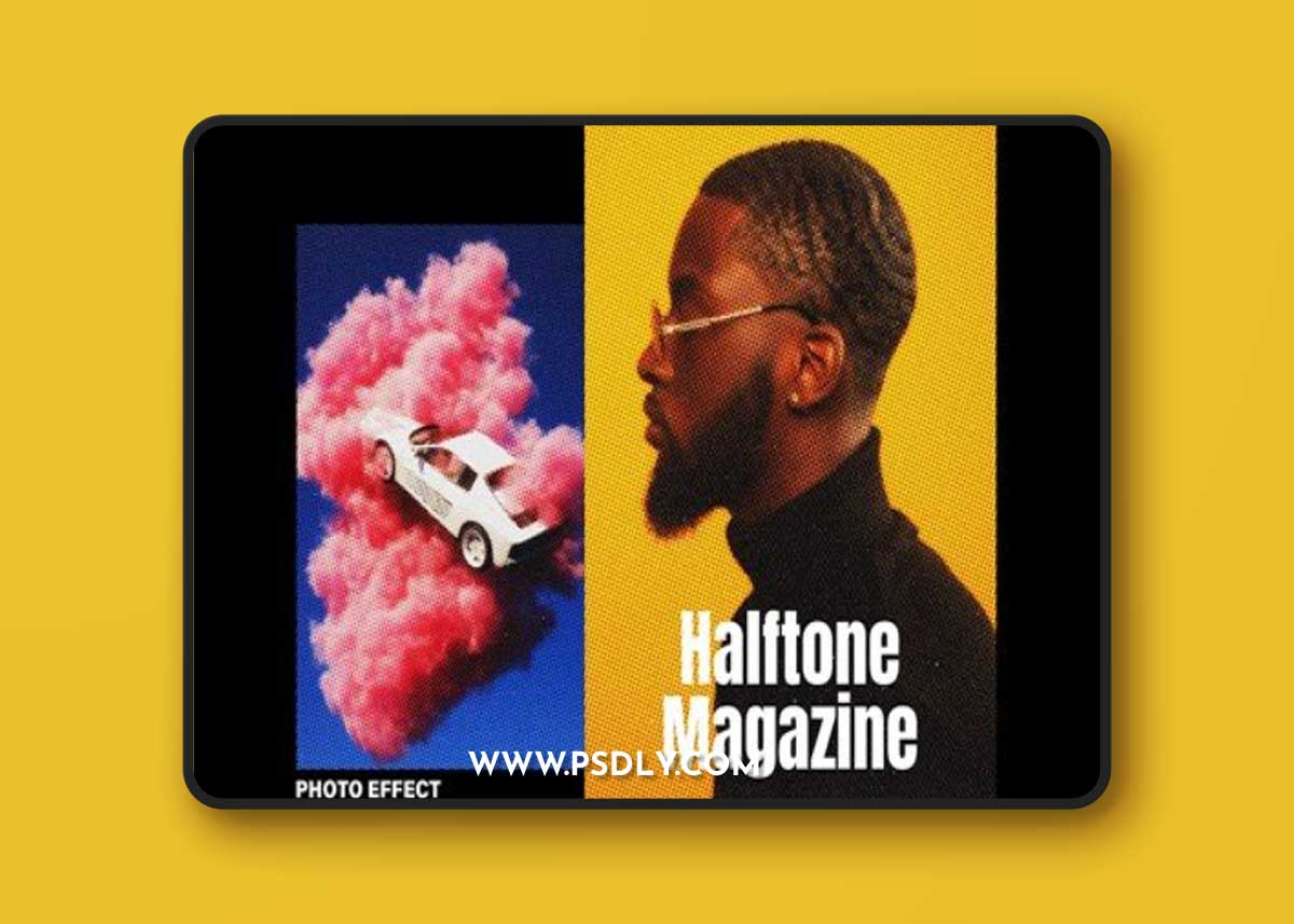 Old Magazine Halftone Poster Photo Effect 5FD87G3