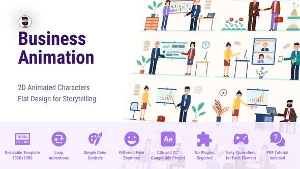 Videohive Business Team - Animated Flat Characters CS6 47386805