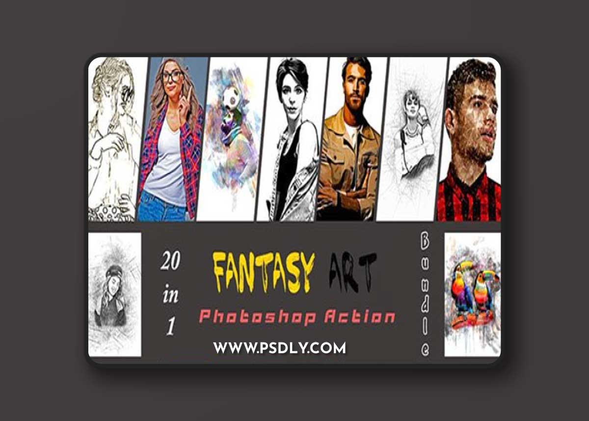 Fantasy Art Photoshop Action Bundle
