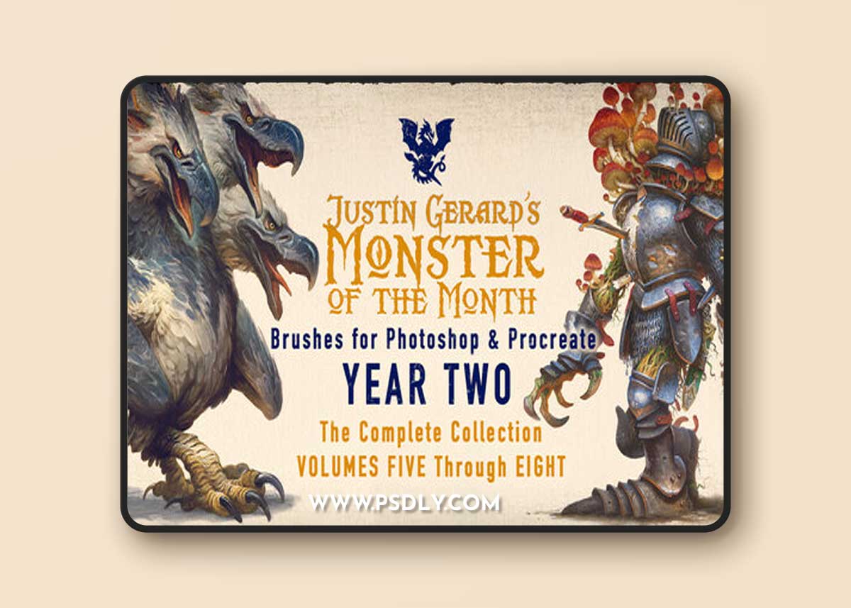 Justin Gerard's Monster of the Month Brush Sets: YEAR TWO for Photoshop & Procreate
