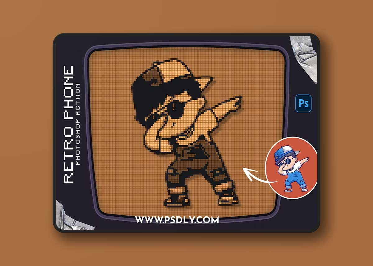 Retro Phone Photoshop Action RMQENZR