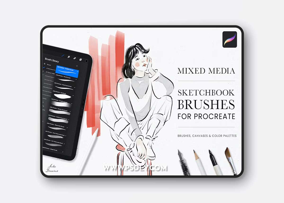 Sketchbook Procreate Brushes Mixed Media Sketch WJES7WZ