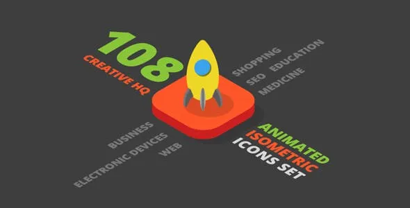 Videohive 3D Isometric Flat Icons Pack 14341656