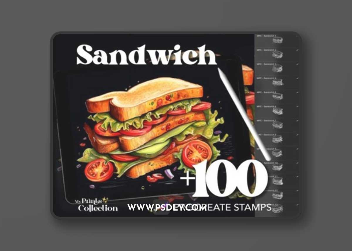 100+ Procreate Sandwich Stamps