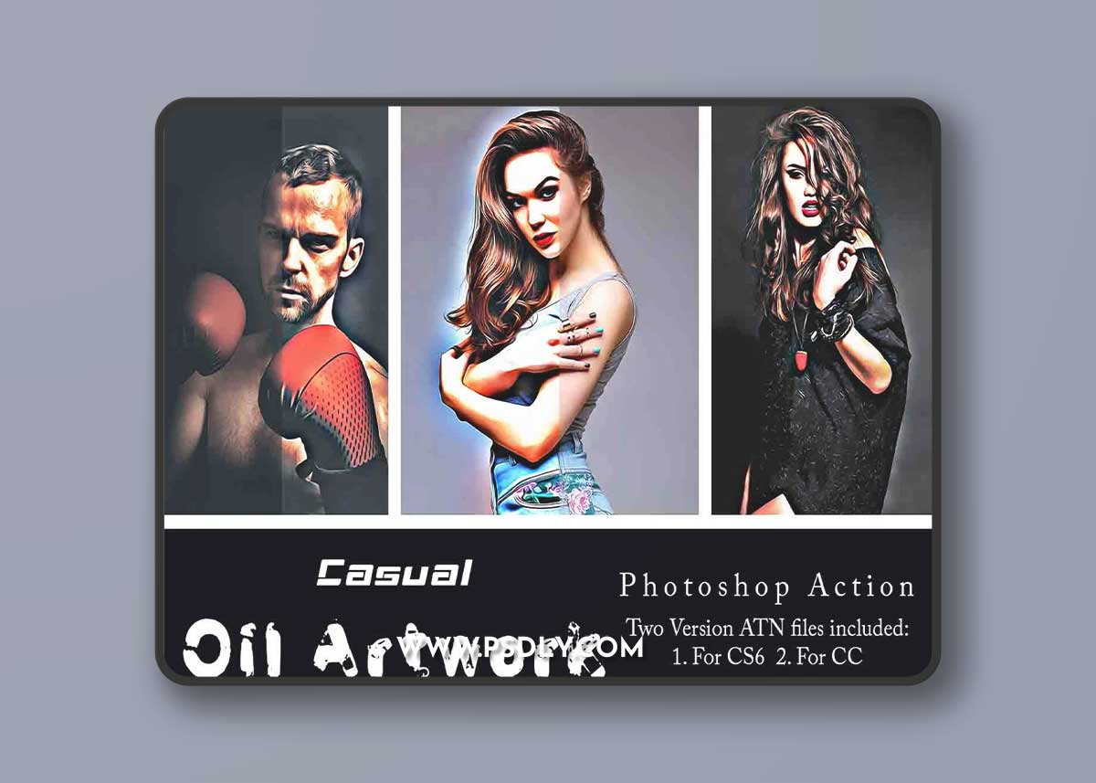 Casual Oil Artwork Photoshop Action 91678107