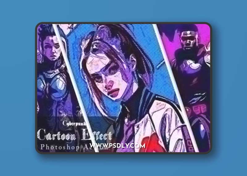 Cyberpunk Cartoon Effect Photoshop Action
