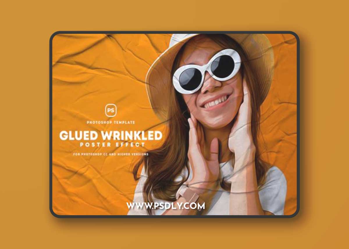 Glued Wrinkled Poster Effect