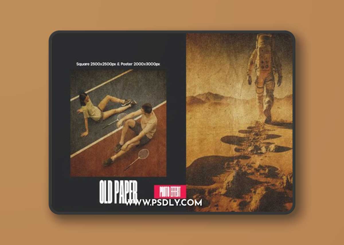 Old Paper - Square & Poster Photoshop Effect