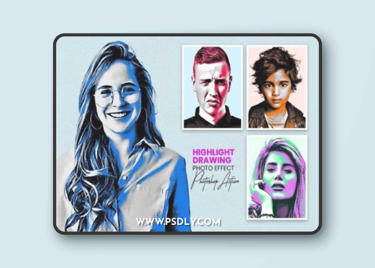 Highlight Drawing Photoshop Action