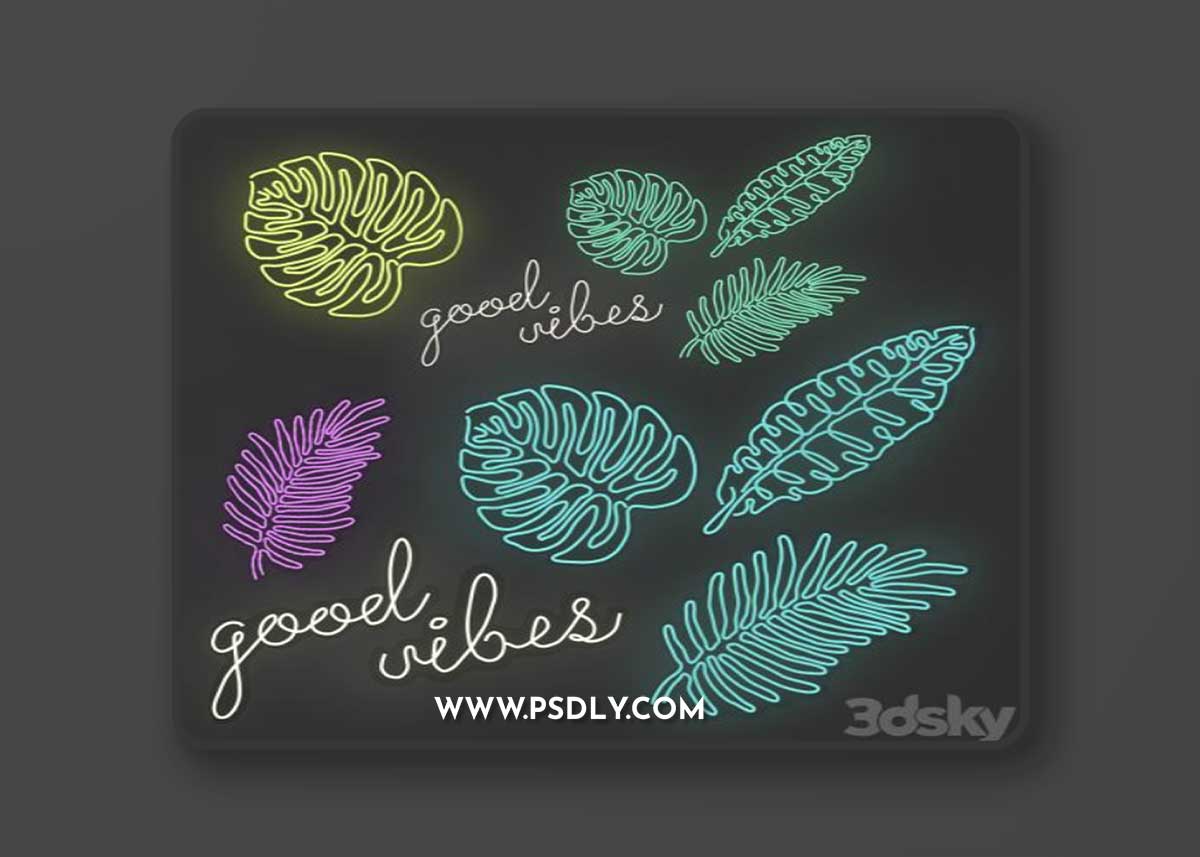 Neon sign - Monstera. Good wibes