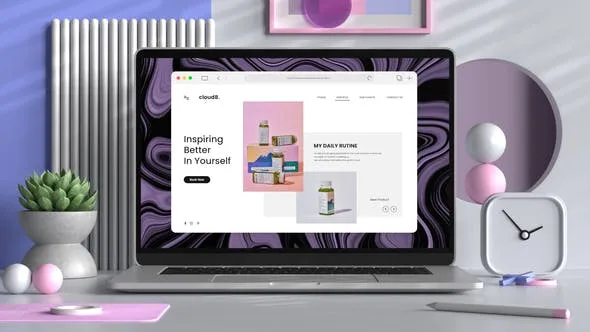 Videohive Laptop Office Desk Mockup 50061482