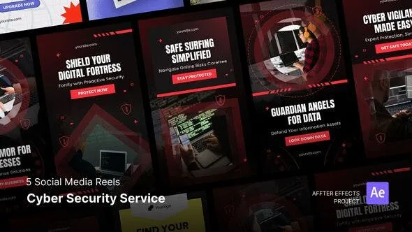 Videohive Social Media Reels - Cyber Security Service After Effects Template 50070818