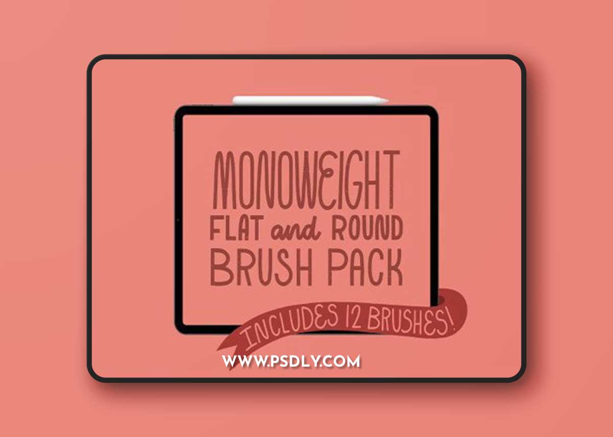 Monoweight - Flat & Round Brushes Pack for Procreate
