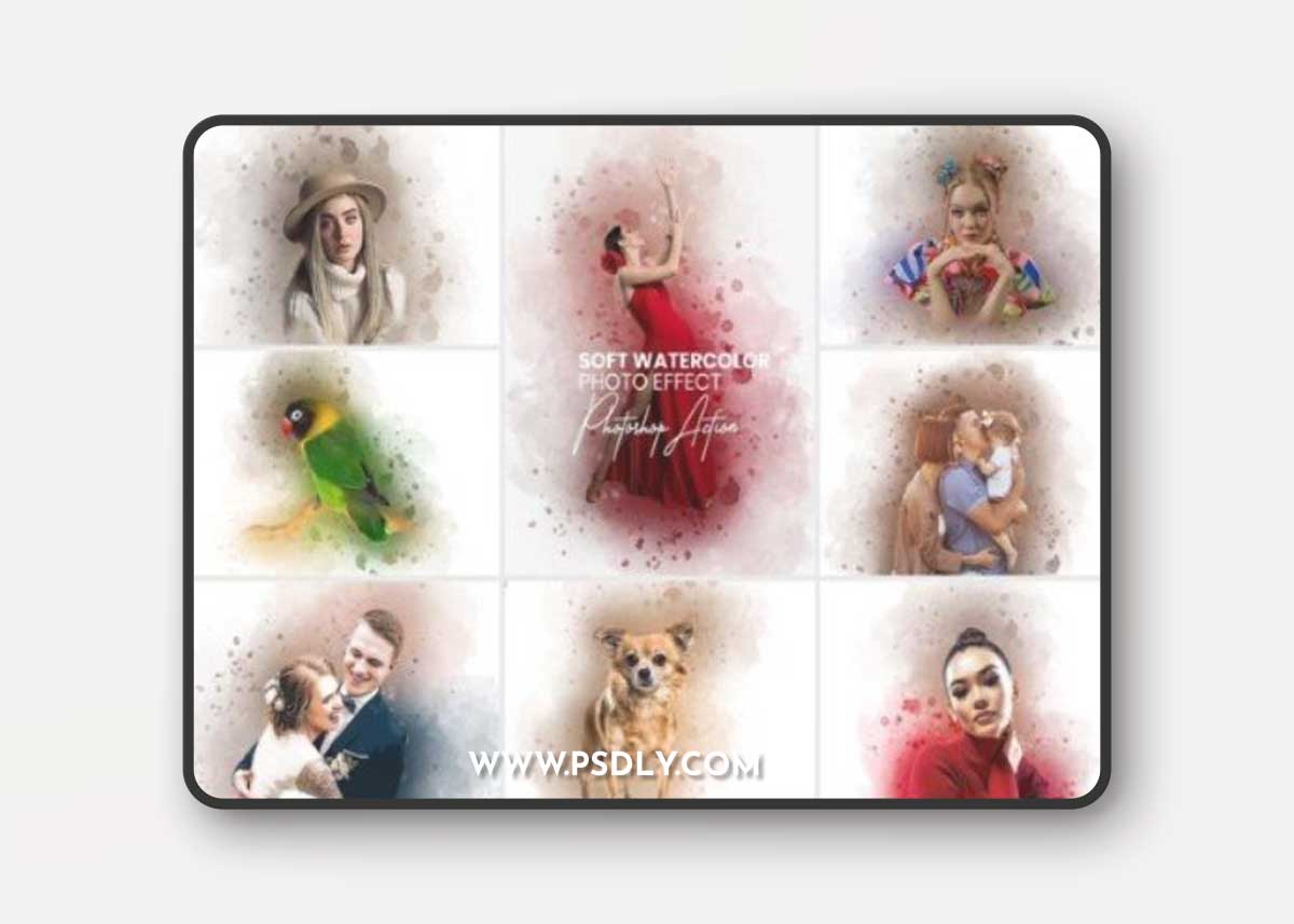 Soft Watercolor Painting Action 3D Model