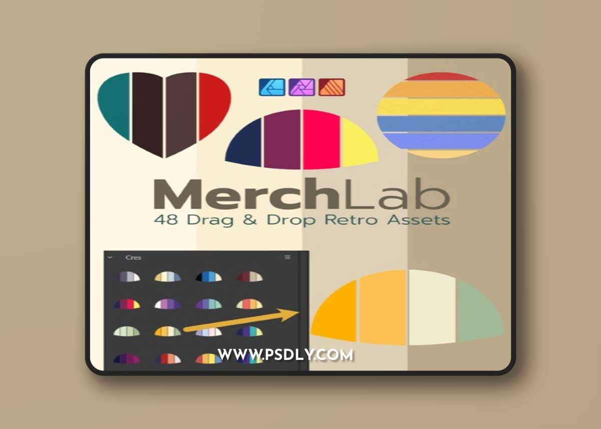 MerchLab | Retro Shapes Affinity Assets