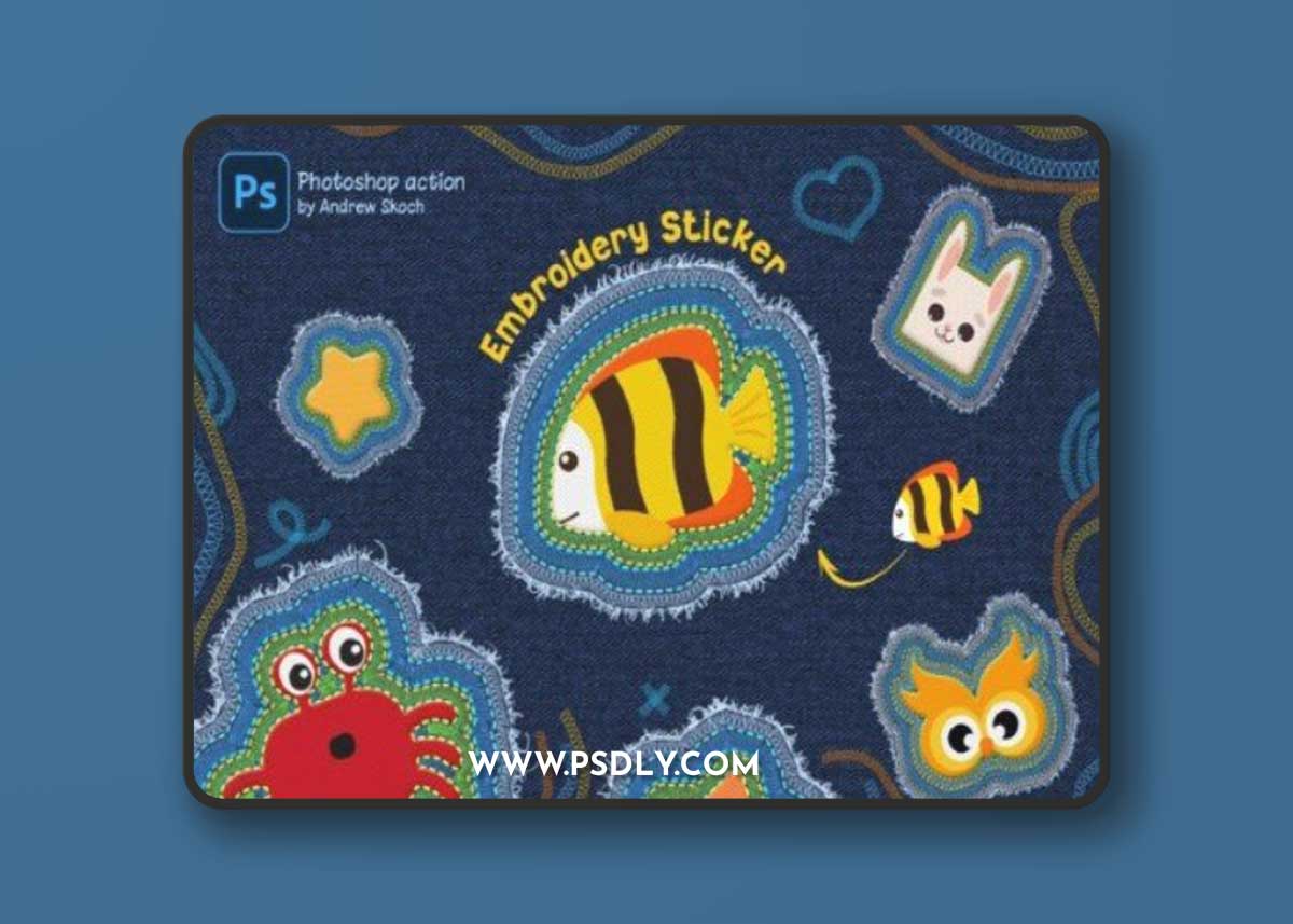 Embroidery Sticker Photoshop Action