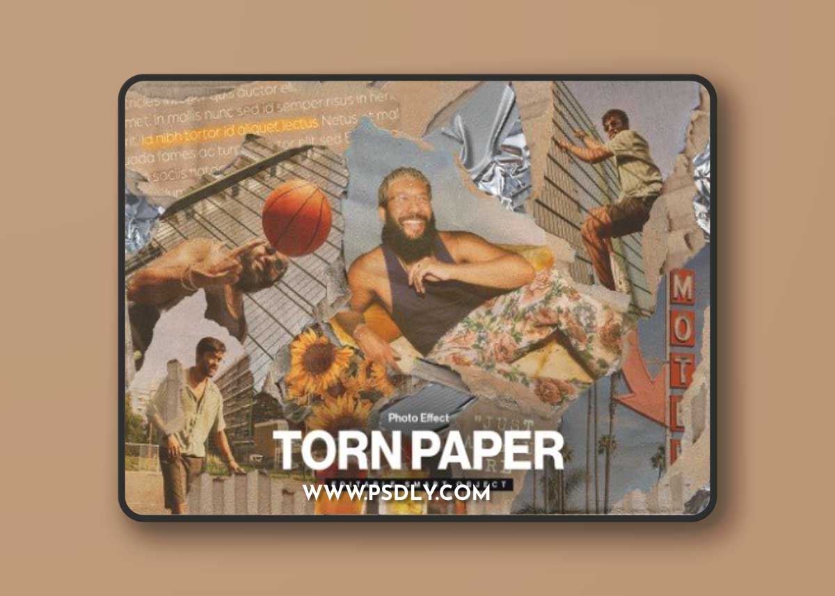 Torn Cardboard Photo Effect Layout