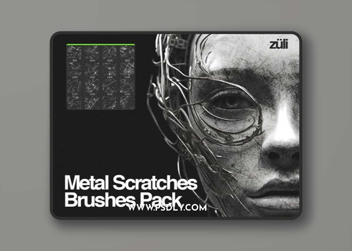 30 Metal Scratches Brushes Pack for Photoshop