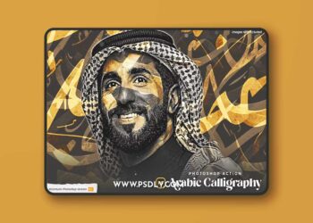 Arabic Calligraphy Photoshop Action AMJBSF8