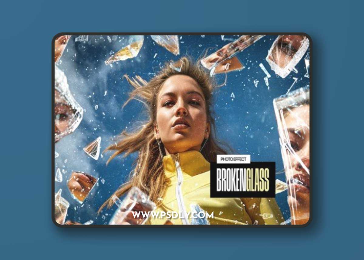 Broken Glass Fragments Photo Effect